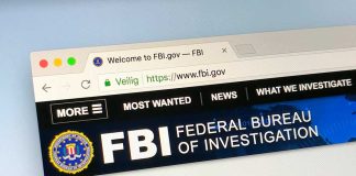 FBI website homepage on computer screen.