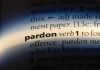 The word "pardon" highlighted in a dictionary.