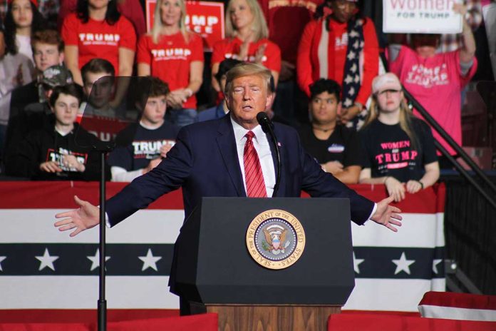 Trump at podium