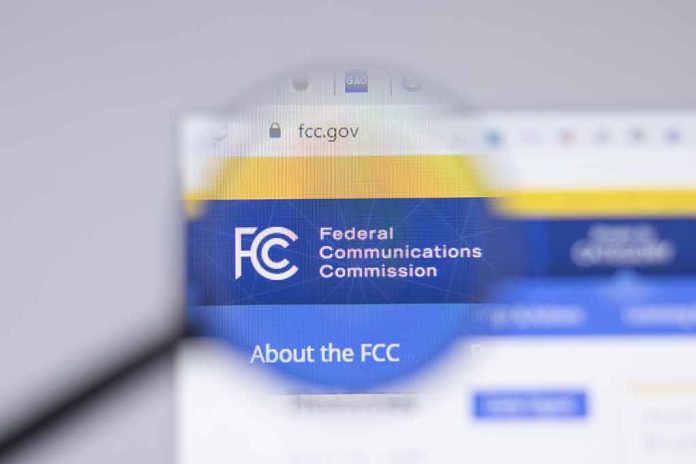 Federal Communications Commission website magnified on browser.