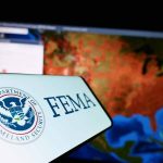 FEMA logo near a US map on screen.