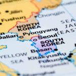 Map featuring South Korea North Korea and surroundings