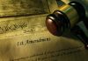 Gavel Constitution and document showing 1st Amendment