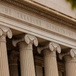 Treasury Department building with Ionic columns visible