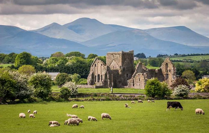 130088723 featured image Ruins sheep grazing mountains and cloudy sky
