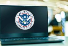 Laptop displaying US Department of Homeland Security logo
