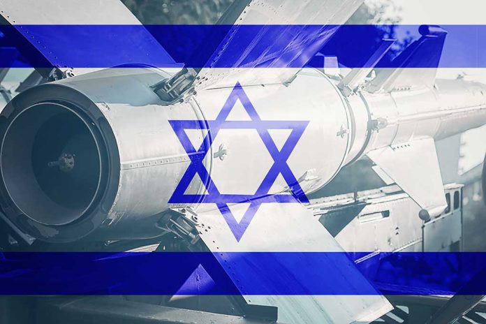 Missile with Israel flag overlay