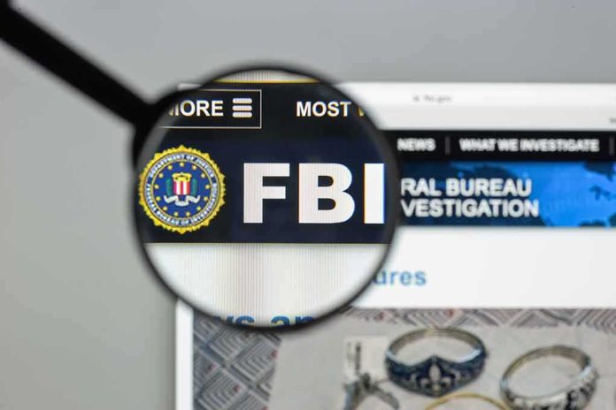 FBI website shown through magnifying glass