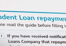 Document titled Student Loan repayments with instructions for filling out forms