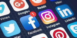 Social media app icons displayed on a smartphone screen.