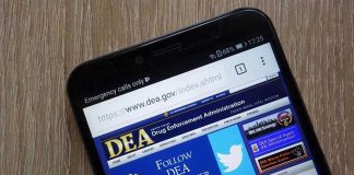 Your App Data: New Government Grab? DEA website open on smartphone screen.