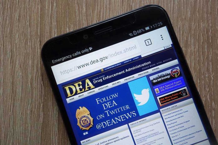 DEA website open on smartphone screen.