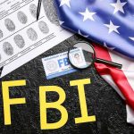 Border Killings Tied To ‘Terror’ Crackdown FBI letters with fingerprint sheet, badge, magnifying glass, and US flag