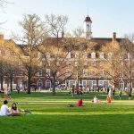 DOJ Targets Colorado Tuition — Outrage Erupts Students relaxing on a campus quad in front of a brick academic building