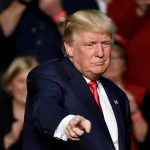 Trump Says Iran Deal Report Is a HOAX Donald Trump points toward the audience at an event