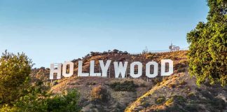 Hollywood Sign on a sunlit hillside