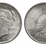 1922 Peace silver dollar coin obverse and reverse