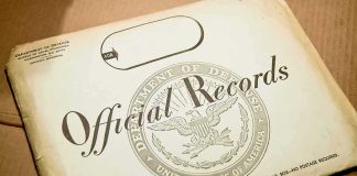 Official records envelope with U.S. Department of Defense seal