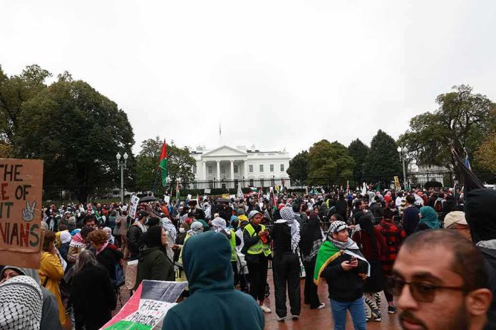 shutterstock_2375150937 Walter Jones among protesters in front of the White House