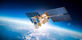 CONFIRMED: U.S. Admits Weapons In Orbit Satellite with solar panels orbiting above Earth