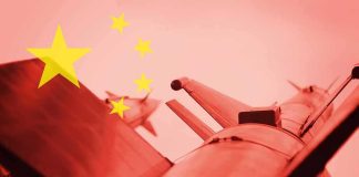 Missile underside with Chinese flag overlay