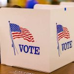 Alaska Ballot Has 2 Dan SULLIVANS voting booth with American flag graphics