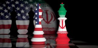 New Iran Bombing Plan Timed for AFTER Midterms Chess kings with United States and Iran flags facing each other