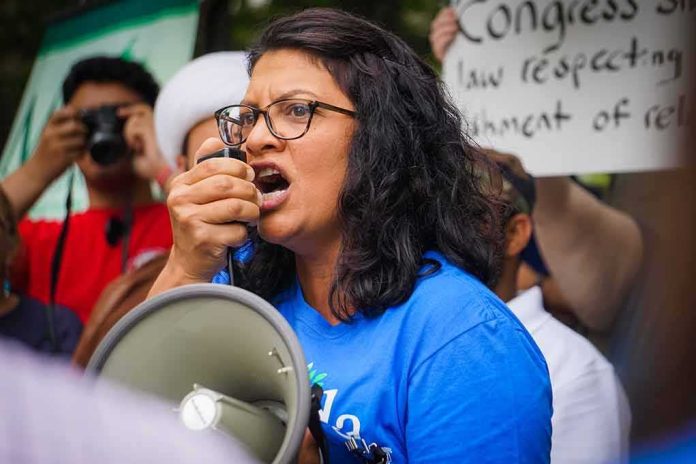 shutterstock_1121418476 Woman speaking into a megaphone at a protest