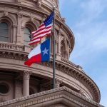 Paxton Demands Answers on Democrat Rival’s DISAPPEARANCE Texas and U.S. flags in front of a capitol building dome