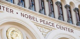 Trump Goes Off on Norway Over Nobel SNUB Nobel Peace Center facade with arched windows and gold medallion