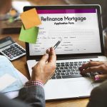 Epstein’s $100M TRUST Could Go to His Victims Laptop displaying refinance mortgage application form