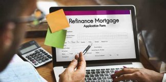 Epstein’s $100M TRUST Could Go to His Victims Laptop displaying refinance mortgage application form
