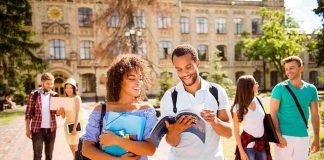 UCLA Group’s October 7 Plan Sparks OUTRAGE College students walking on campus with books and backpacks